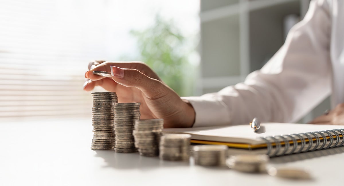 stack of coins on table
